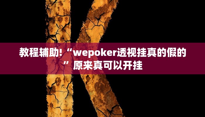 教程辅助!“wepoker透视挂真的假的”原来真可以开挂