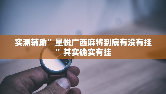 实测辅助”中至赣牌圈开挂辅助软件”其实确实有挂