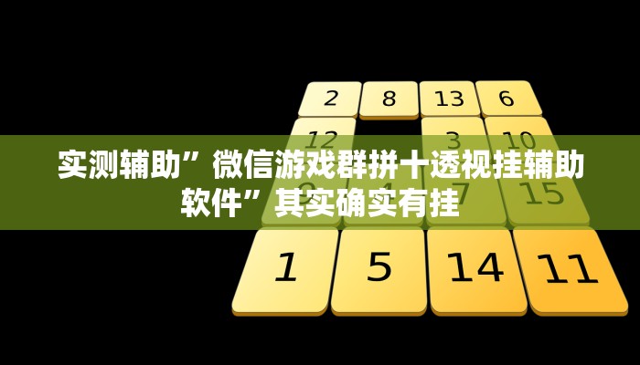 实测辅助”微信游戏群拼十透视挂辅助软件”其实确实有挂