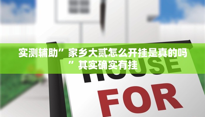 实测辅助”家乡大贰怎么开挂是真的吗”其实确实有挂