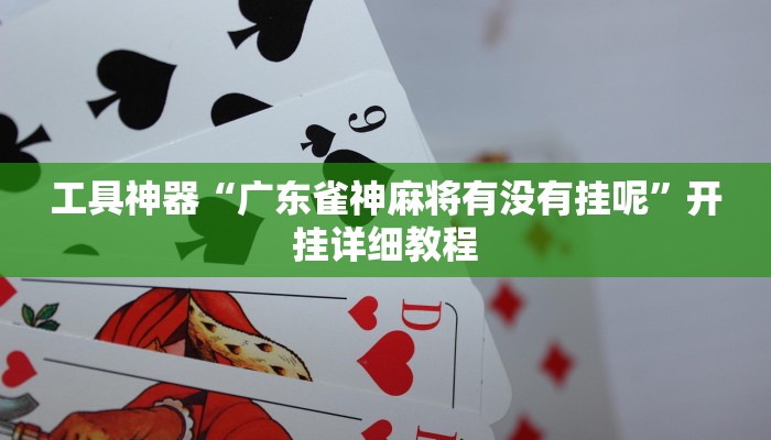 工具神器“广东雀神麻将有没有挂呢”开挂详细教程