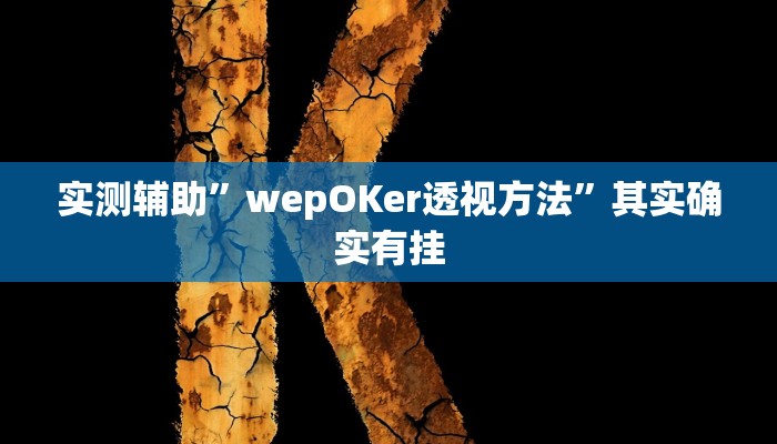 实测辅助”wepOKer透视方法”其实确实有挂