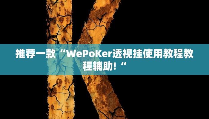 推荐一款“WePoKer透视挂使用教程教程辅助!“