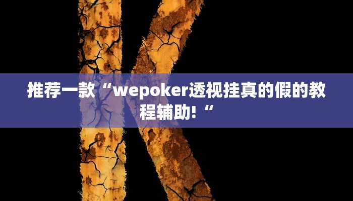推荐一款“wepoker透视挂真的假的教程辅助!“