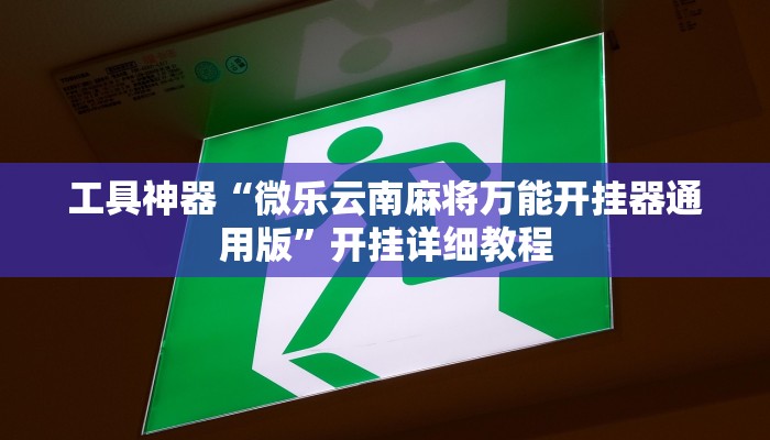 工具神器“微乐云南麻将万能开挂器通用版”开挂详细教程