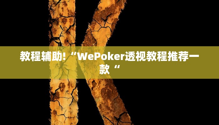 教程辅助!“WePoker透视教程推荐一款“