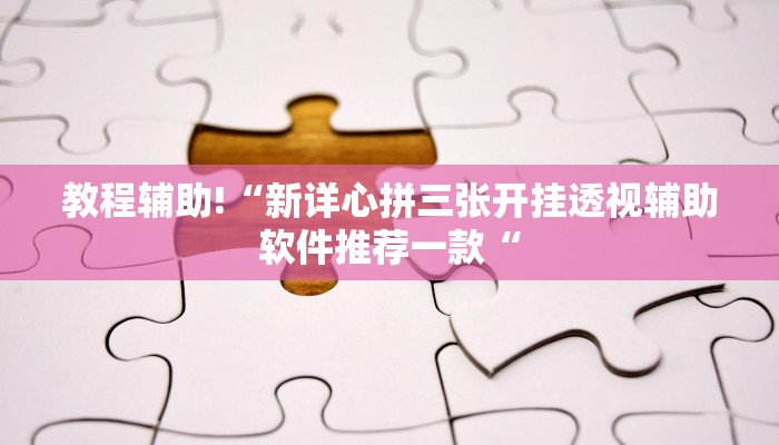 教程辅助!“新详心拼三张开挂透视辅助软件推荐一款“