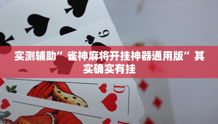 实测辅助”雀神麻将开挂神器通用版”其实确实有挂