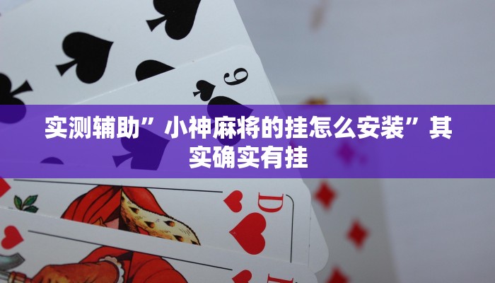 实测辅助”小神麻将的挂怎么安装”其实确实有挂