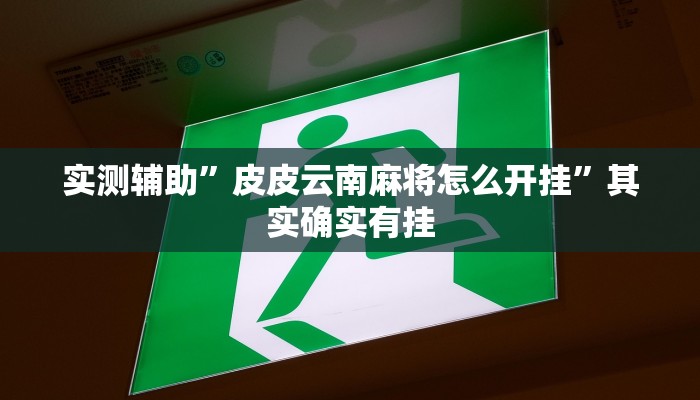 实测辅助”皮皮云南麻将怎么开挂”其实确实有挂