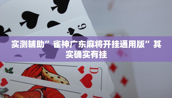 实测辅助”雀神广东麻将开挂通用版”其实确实有挂