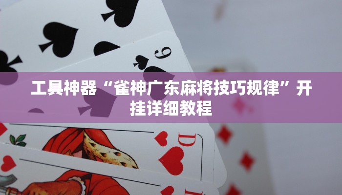 工具神器“雀神广东麻将技巧规律”开挂详细教程