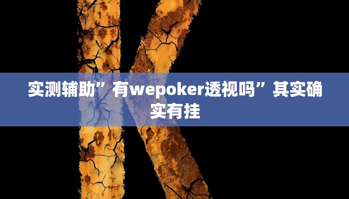 实测辅助”有wepoker透视吗”其实确实有挂