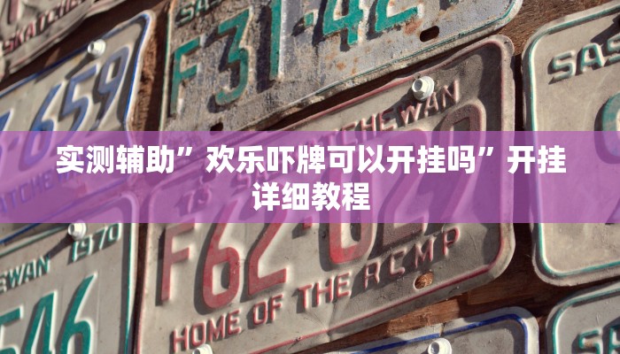 实测辅助”欢乐吓牌可以开挂吗”开挂详细教程