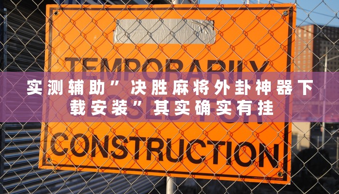 实 测 辅 助 ” 决 胜 麻 将 外 卦 神 器 下 载 安 装 ” 其 实 确 实 有 挂