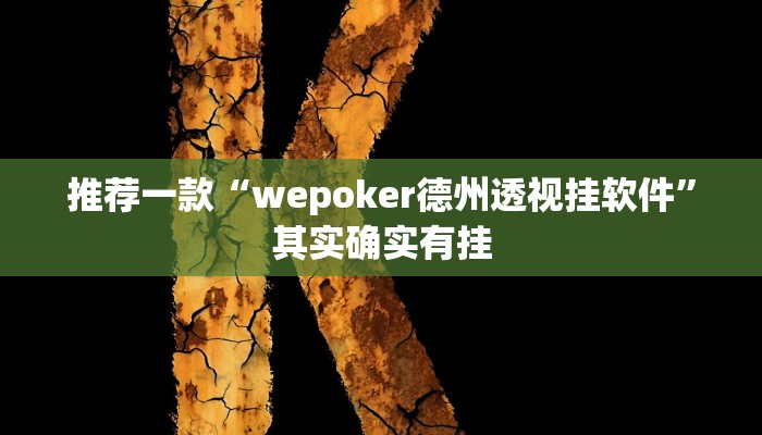 推荐一款“wepoker德州透视挂软件”其实确实有挂