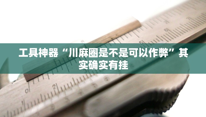 工具神器“川麻圈是不是可以作弊”其实确实有挂
