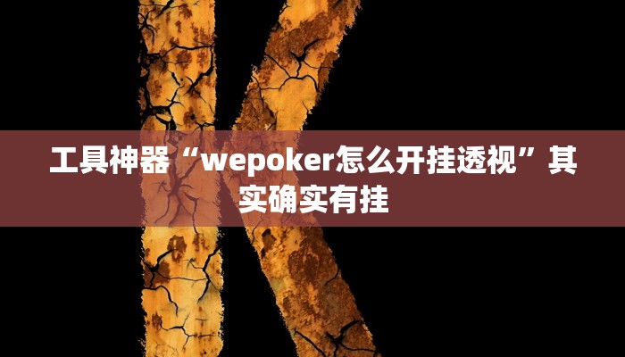 工具神器“wepoker怎么开挂透视”其实确实有挂