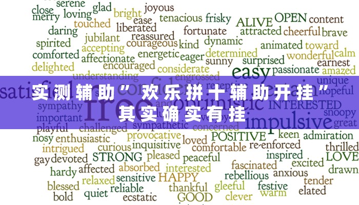 实 测 辅 助 ” 欢 乐 拼 十 辅 助 开 挂 ” 其 实 确 实 有 挂