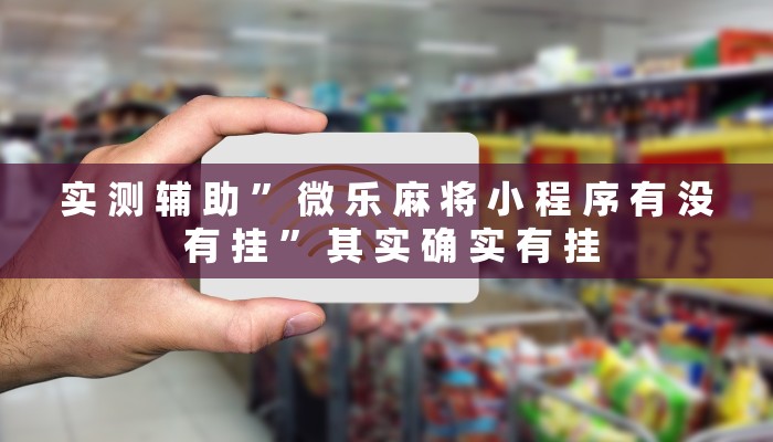 实 测 辅 助 ” 微 乐 麻 将 小 程 序 有 没 有 挂 ” 其 实 确 实 有 挂