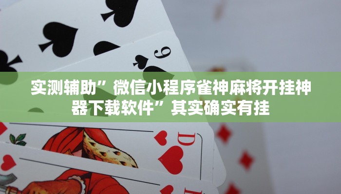 实测辅助”微信小程序雀神麻将开挂神器下载软件”其实确实有挂