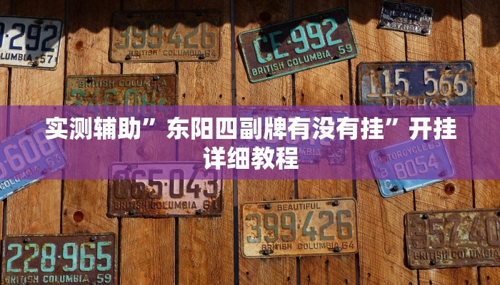 实测辅助”东阳四副牌有没有挂”开挂详细教程