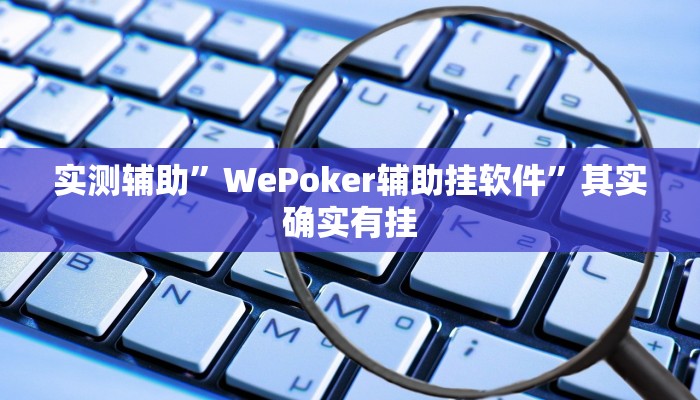 实测辅助”WePoker辅助挂软件”其实确实有挂