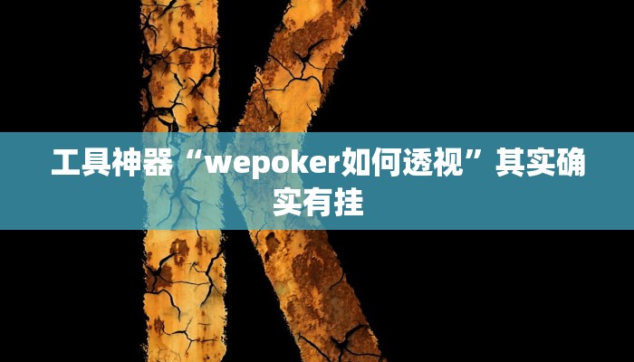 工具神器“wepoker如何透视”其实确实有挂