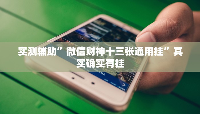 实测辅助”微信财神十三张通用挂”其实确实有挂
