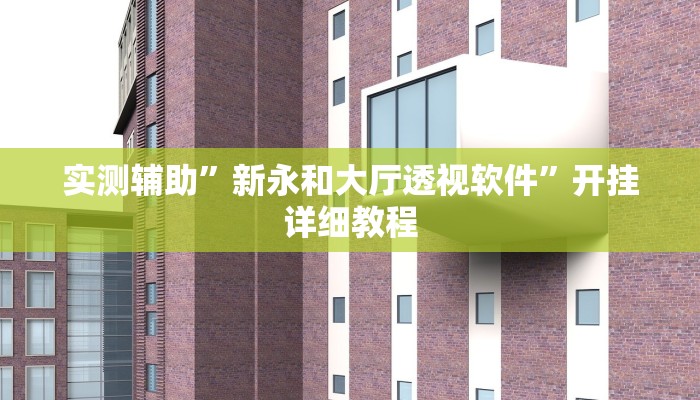 实测辅助”新永和大厅透视软件”开挂详细教程