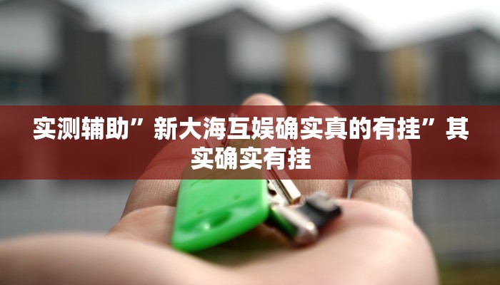 实测辅助”新大海互娱确实真的有挂”其实确实有挂