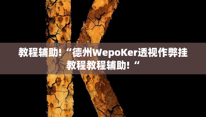 教程辅助!“德州WepoKer透视作弊挂教程教程辅助!“