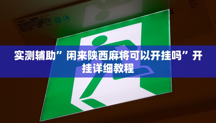 实测辅助”闲来陕西麻将可以开挂吗”开挂详细教程
