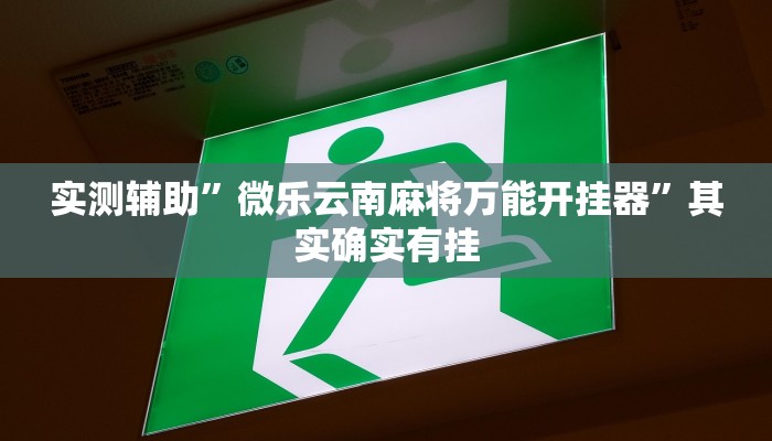 实测辅助”微乐云南麻将万能开挂器”其实确实有挂