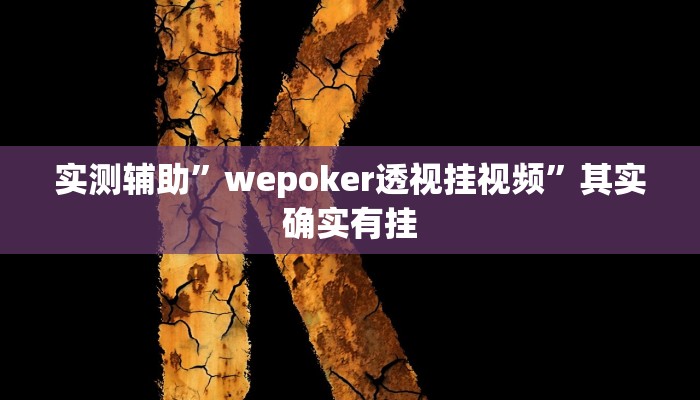 实测辅助”wepoker透视挂视频”其实确实有挂