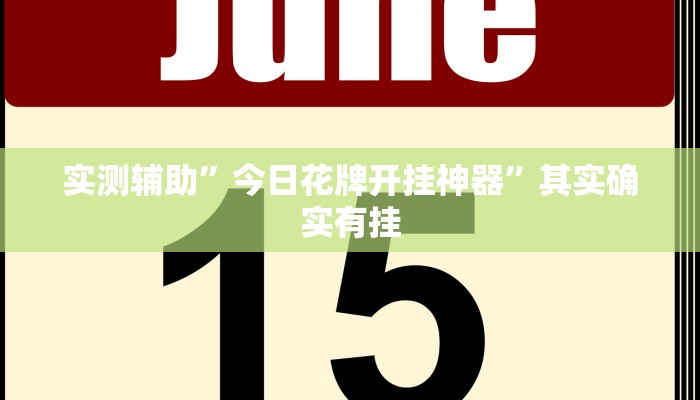 实测辅助”今日花牌开挂神器”其实确实有挂