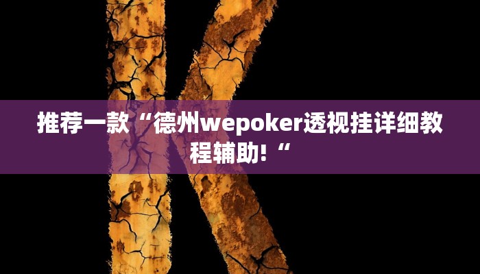 推荐一款“德州wepoker透视挂详细教程辅助!“