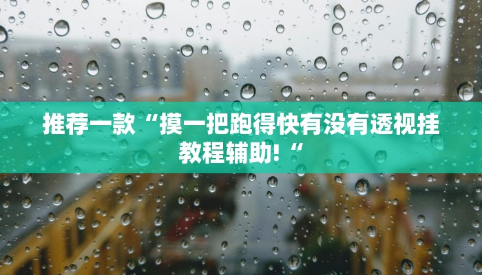 推荐一款“摸一把跑得快有没有透视挂教程辅助!“