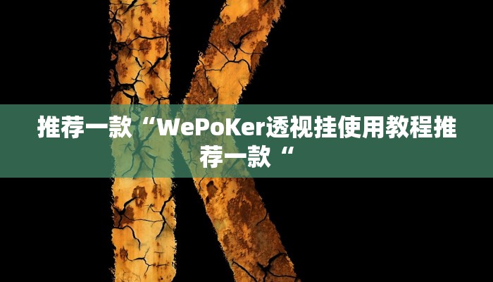 推荐一款“WePoKer透视挂使用教程推荐一款“