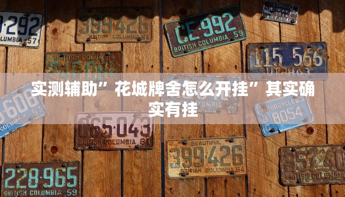 实测辅助”花城牌舍怎么开挂”其实确实有挂