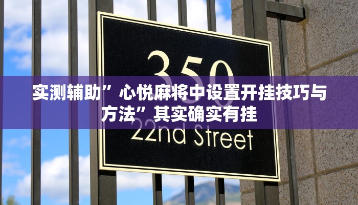 实测辅助”心悦麻将中设置开挂技巧与方法”其实确实有挂