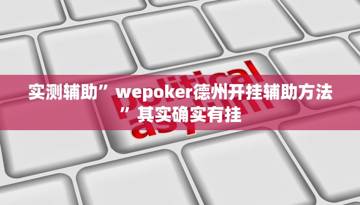 实测辅助”wepoker德州开挂辅助方法”其实确实有挂