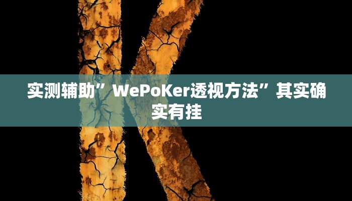 实测辅助”WePoKer透视方法”其实确实有挂