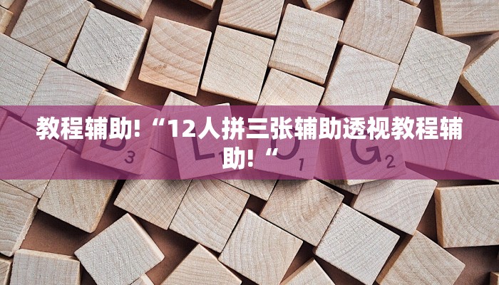 教程辅助!“12人拼三张辅助透视教程辅助!“