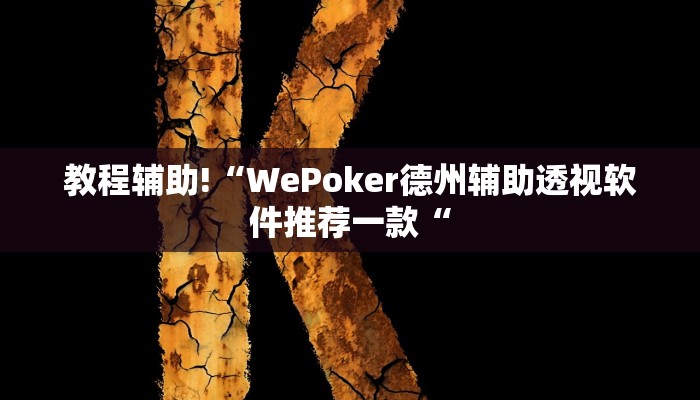 教程辅助!“WePoker德州辅助透视软件推荐一款“