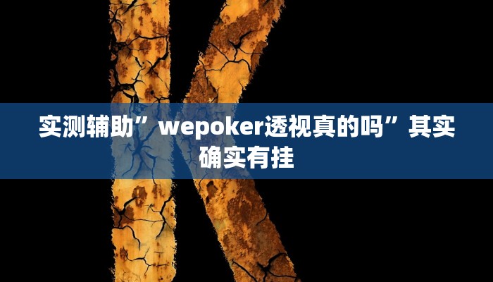 实测辅助”wepoker透视真的吗”其实确实有挂