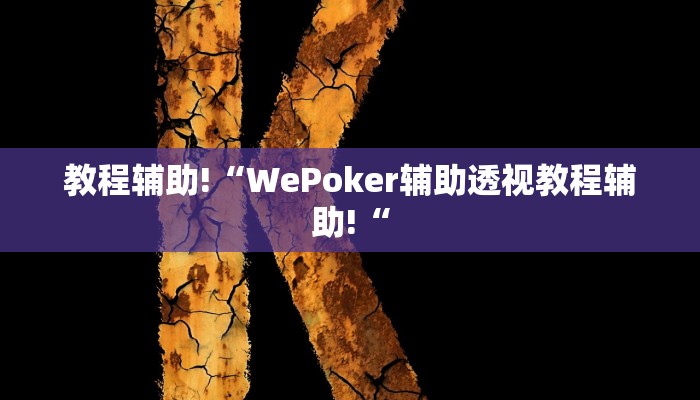教程辅助!“WePoker辅助透视教程辅助!“