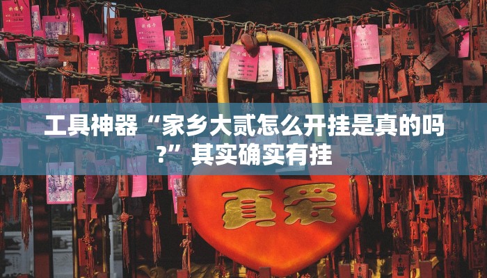 工具神器“家乡大贰怎么开挂是真的吗?”其实确实有挂