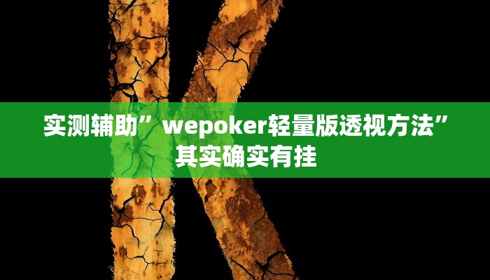 实测辅助”wepoker轻量版透视方法”其实确实有挂