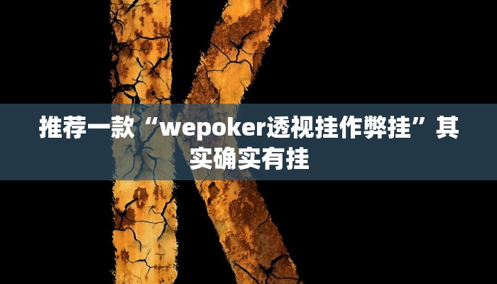 推荐一款“wepoker透视挂作弊挂”其实确实有挂